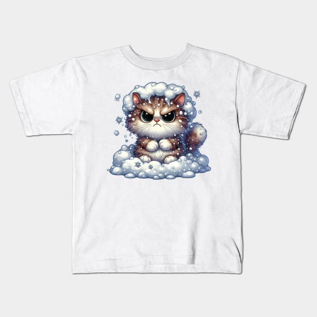 Frosty Whiskers Kids T-Shirt by CAutumnTrapp